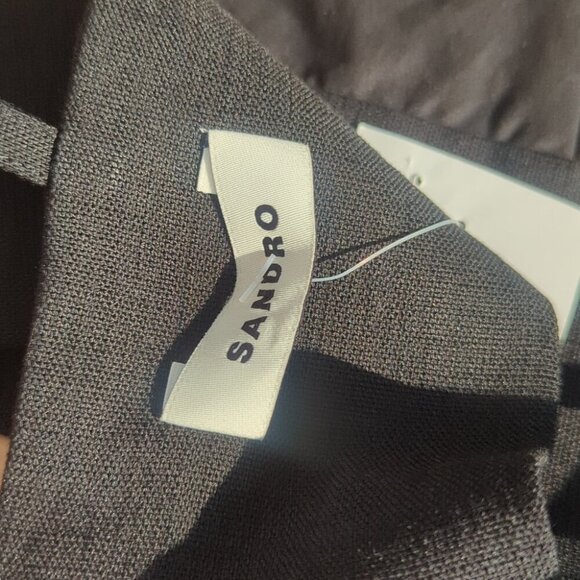 Sandro Paris Black Elegant V Neck Triangle Crop Top - Size 3 M/Large (8-10) NWT - Picture 10 of 11